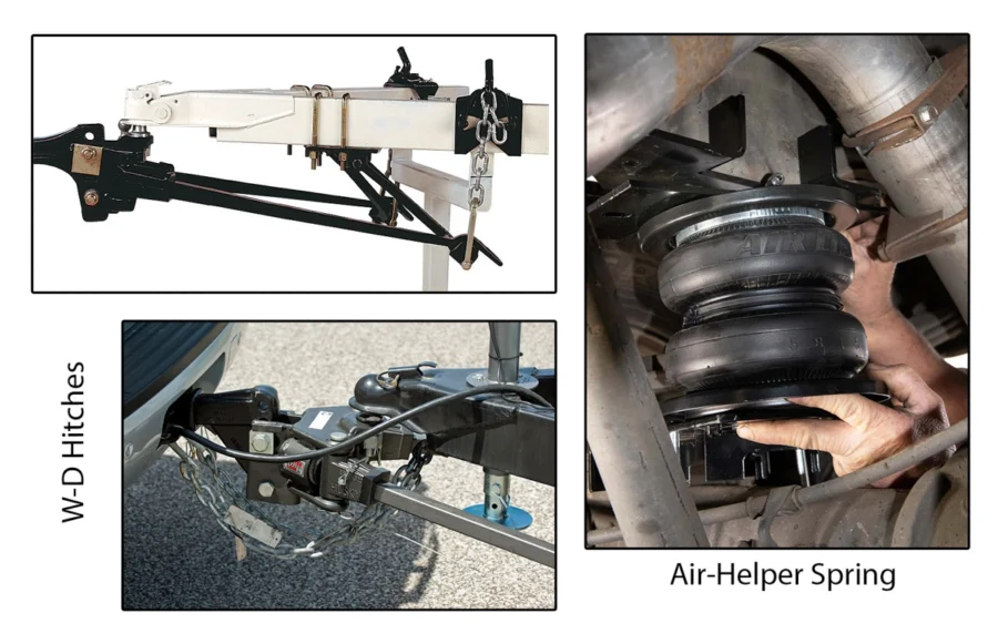 Weight distribution hitches and helper springs.