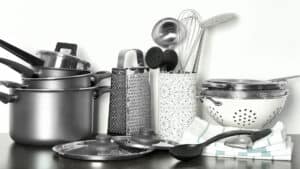 An array of camping kitchen supplies