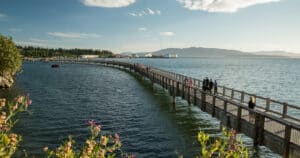 Taylor Street Boardwalk on Bellingham Bay on a summer's evening is another suggestion on where to go in Bellingham, Washington