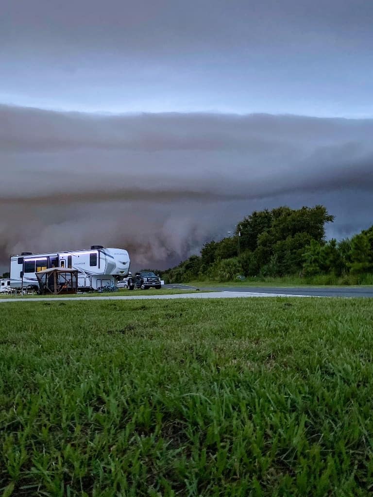 RV With Storm Coming
