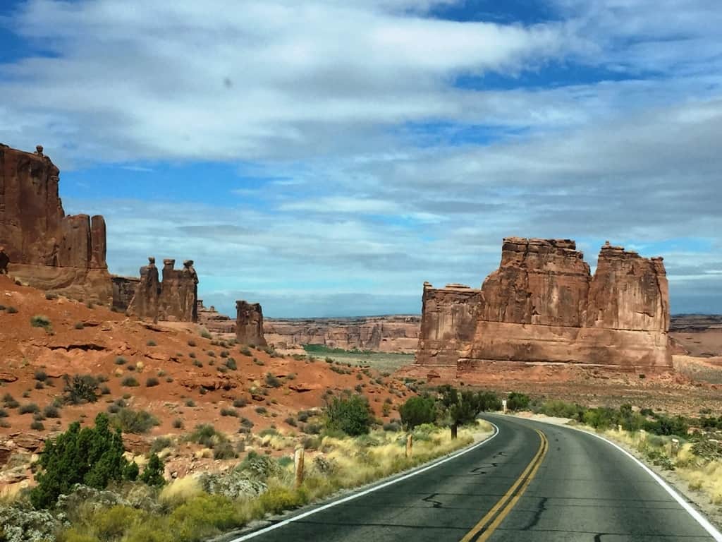 road leading into Arches National Park