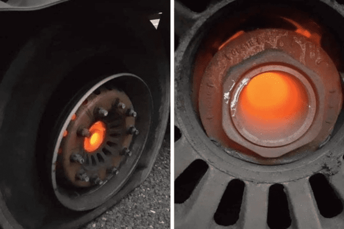 Orange hot metal wheel bearings