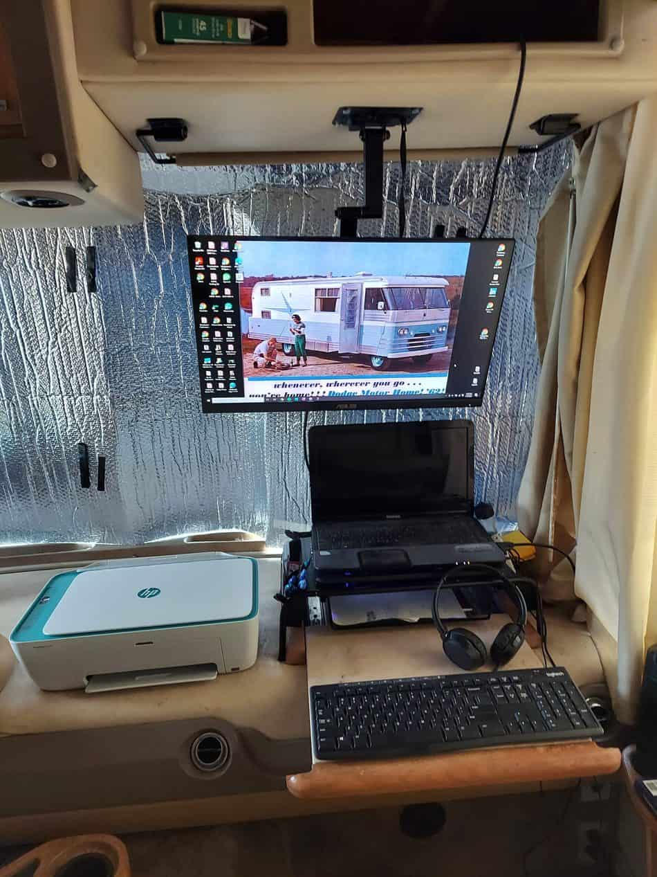 The Author's personal RV office workstation area