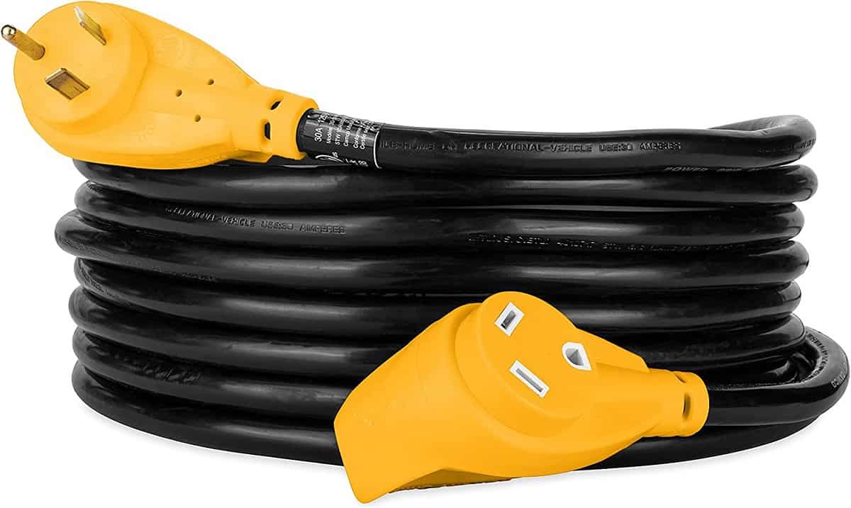 A Camco brand RV extension cord