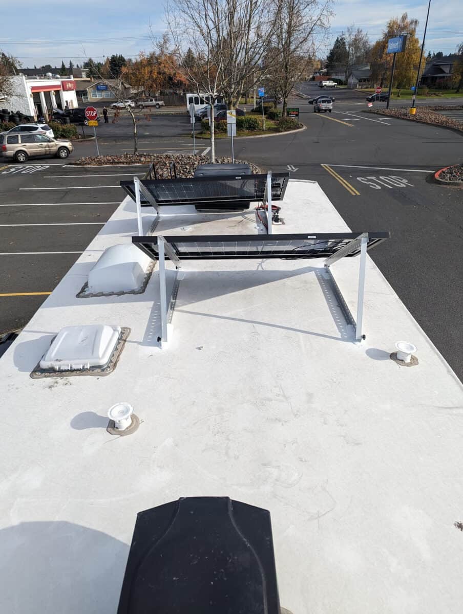 Solar panels on an RV Roof.