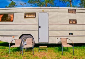 Exterior of older RV in need of an RV remodel
